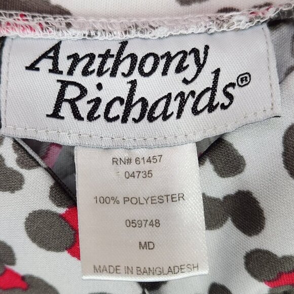 Anthony Richard Nightgown Mu Mu Women's M Gray Red Animal Print Pockets - Picture 5 of 7